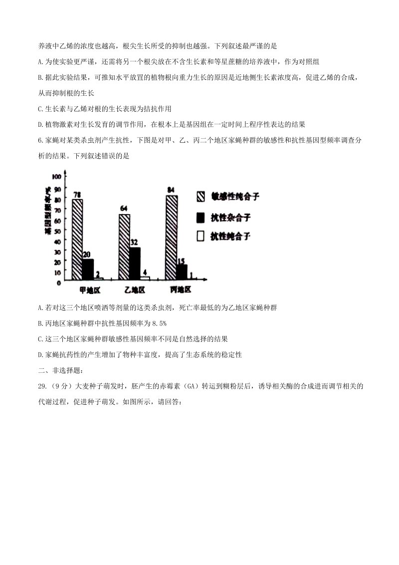 2017年山东省烟台市高三适应性模拟练习（二）理科综合生物试题.doc_第2页