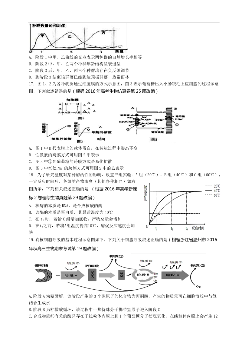 2017年浙江省杭州市萧山区命题比赛模拟试卷高中生物试卷（13）.doc_第3页