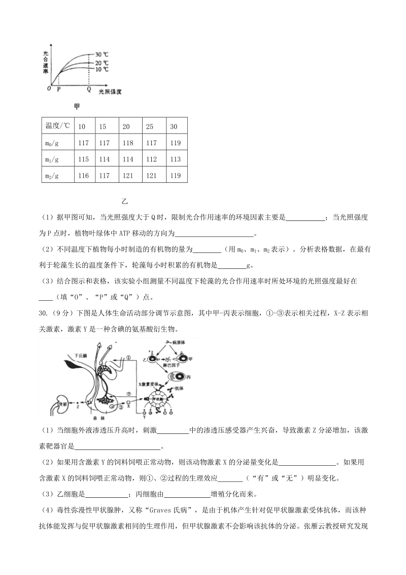 2017年山东省枣庄市第三中学高三全市二调模拟考试理综生物试题.doc_第3页