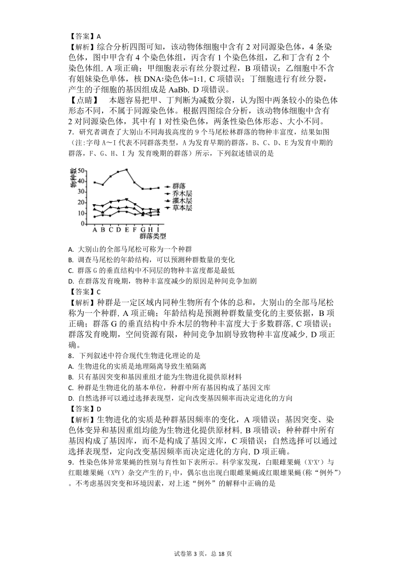 2017年江苏省南京市高三第三次模拟考试（5月） 生物（带解析）.doc_第3页