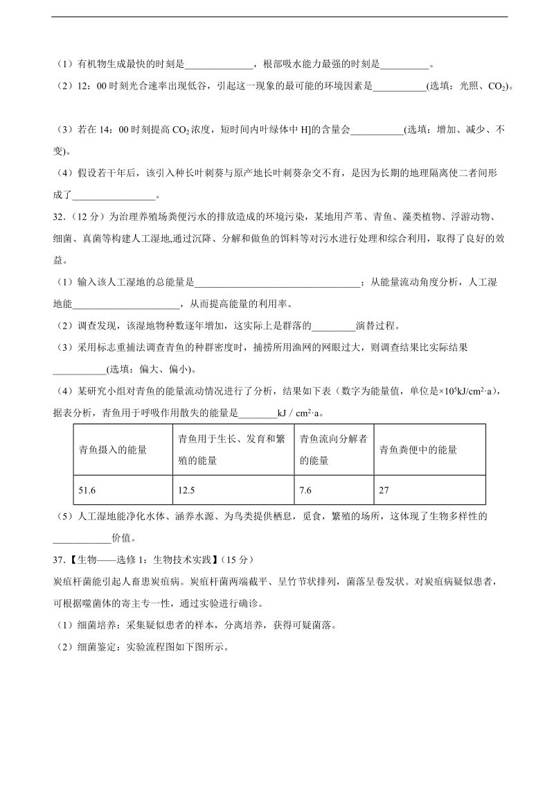 2017年辽宁省沈阳市东北育才学校高三第八次模拟考试理科综合生物试题.doc_第3页