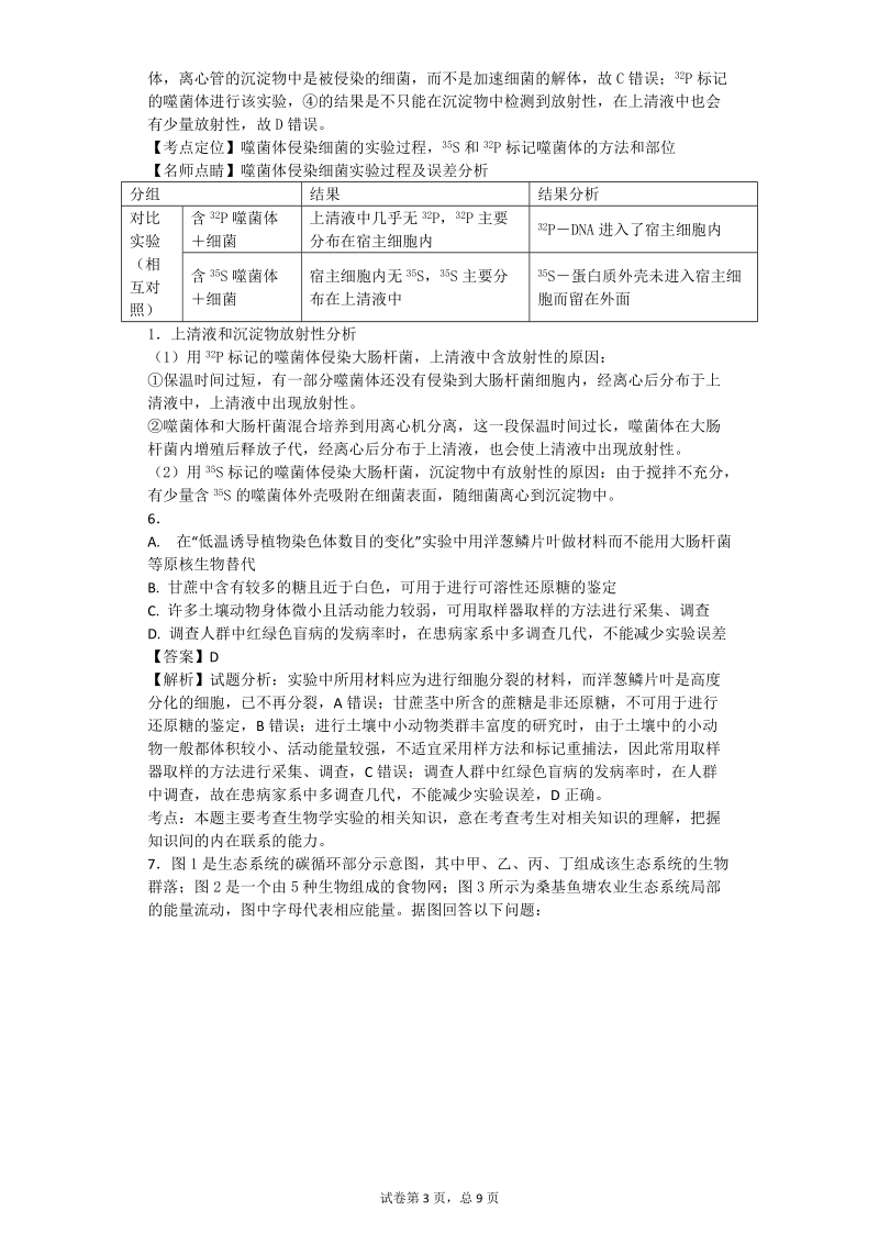 2017年吉林省梅河口五中高三下学期6月份考前模拟理科综合生物试题（带解析）.doc_第3页