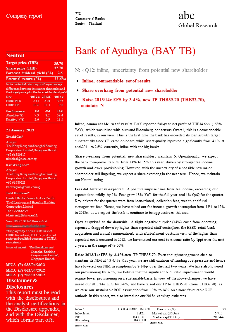 bank_of_ayudhya(bay.tb)：n：4q12：inline_uncertainty_from_potential_new_shareholder-2013-01-21.ppt_第1页