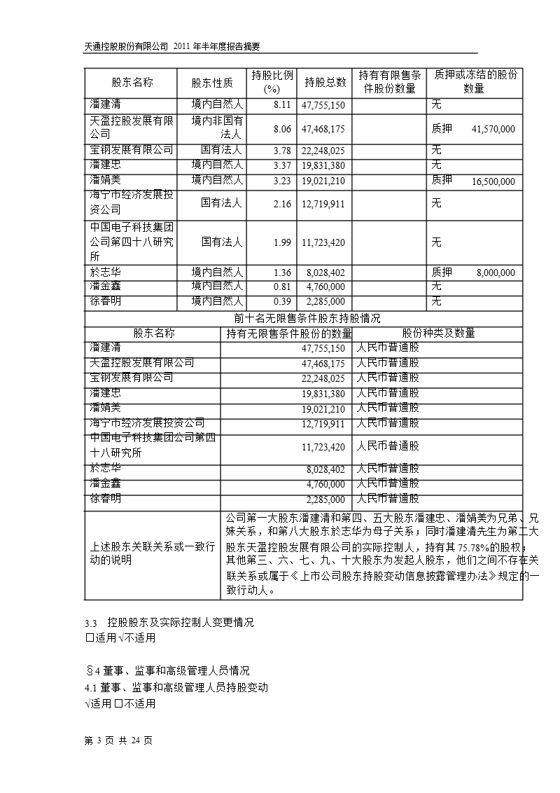 600330_2011天通股份半年报摘要.ppt_第3页