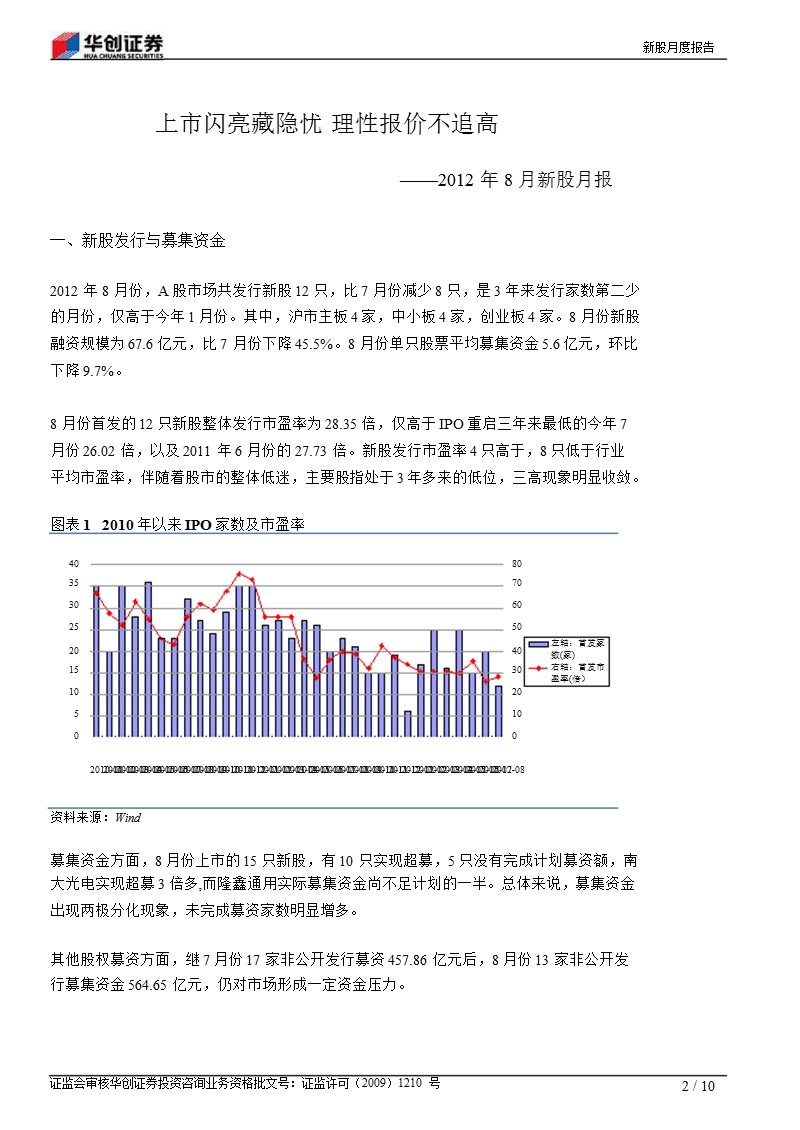 2012年8月新股月报：上市闪亮藏隐忧_理性报价不追高-2012-09-14.ppt_第2页