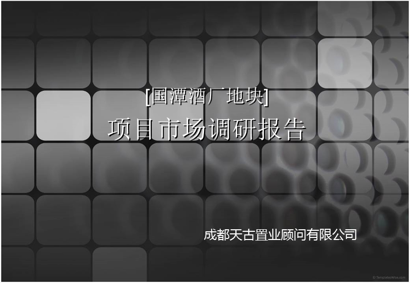 2009年四川彭州国潭酒厂地块项目市场调研报告.ppt_第1页