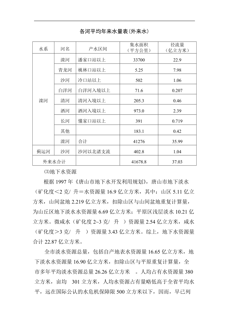 唐山市水资源可持续利用战略研究报告 .doc_第3页