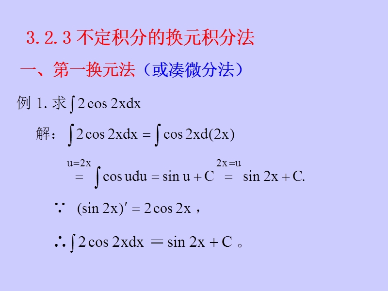 §323不定积分的换元积分法.ppt_第1页