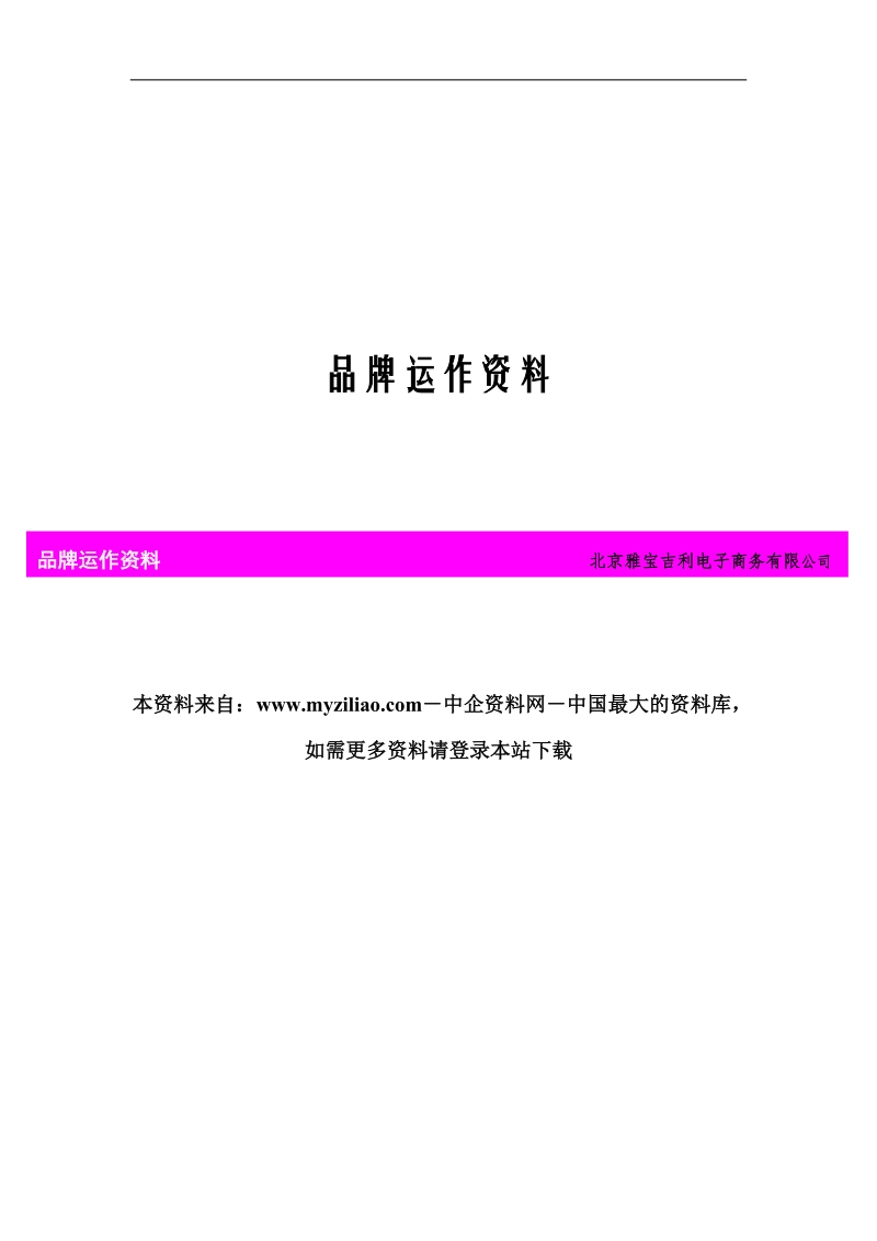 xx电子商务公司的品牌运作资料（doc149页）.doc_第1页