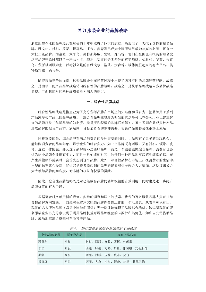 浙江服装企业的品牌战略.doc_第1页