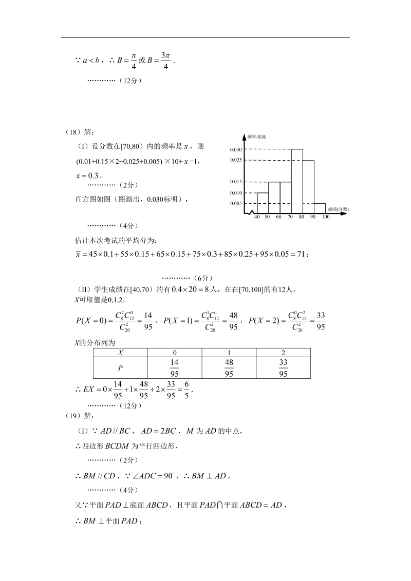 丹东市2013年高三文科数学测试(一)谜底.doc_第2页