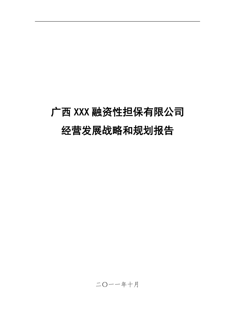 广西某融资担保公司经营发展策略规划.doc_第1页