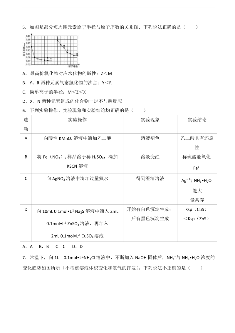 2016届山东省菏泽市单县五中高考化学模拟试卷（4月份）（解析版）.doc_第2页