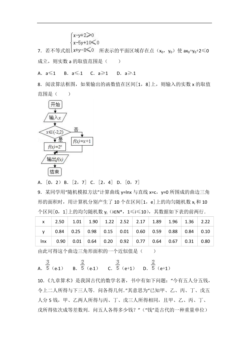 2017届河南省六市联考高考数学二模试卷（理科）（解析版）.doc_第2页