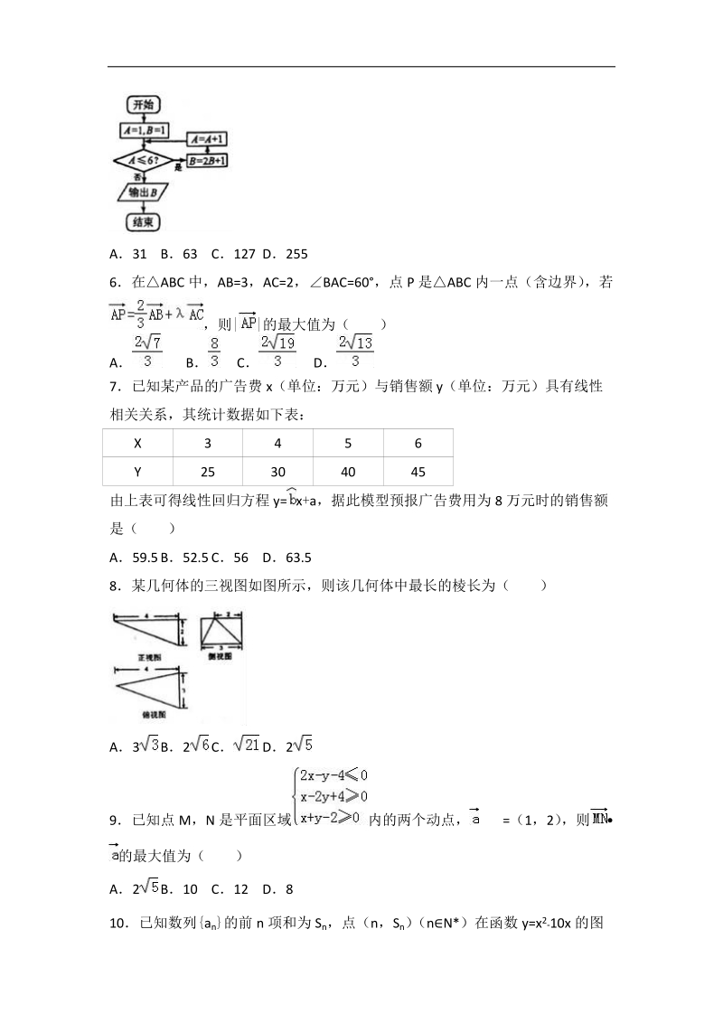 2017届山西省太原市高考数学三模试卷（文科）（解析版）.doc_第2页