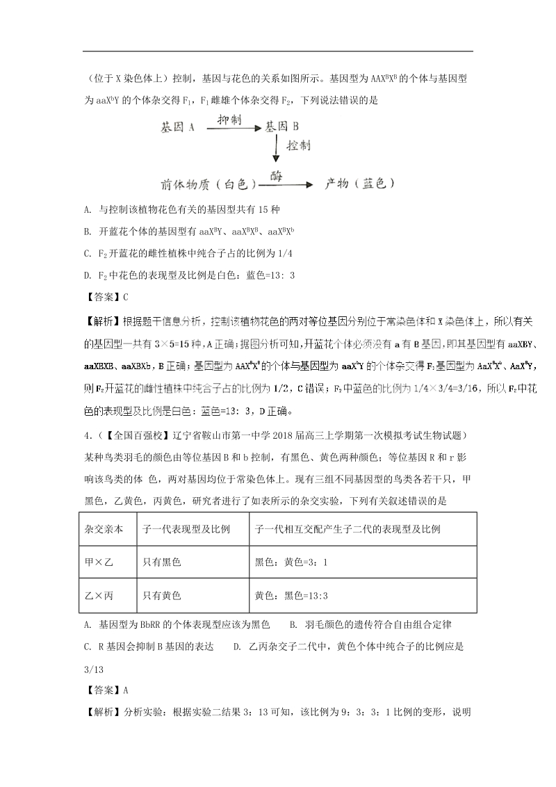 2018届全国高考模拟测试3月测试生物试题（8）（解析版）.doc_第2页