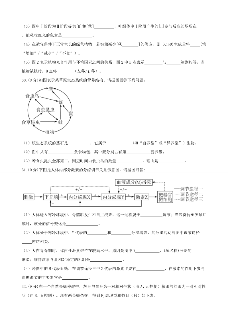 2017届普通高等学校招生全国统一考试模拟（八）理综生物试题（word版）.doc_第3页