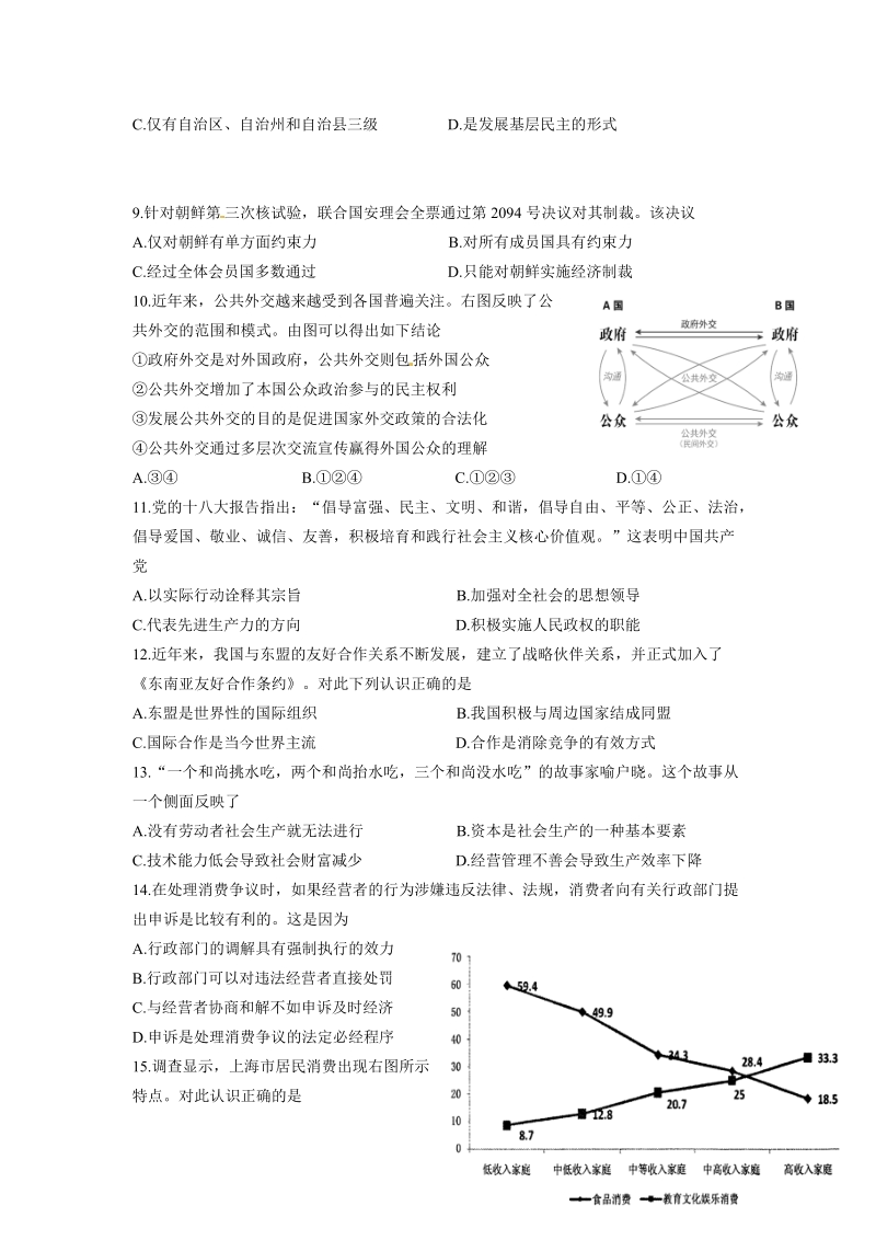 政 治卷·2013年上海市浦东新区高三4月高考预测（二模）（2013.04）.doc_第2页