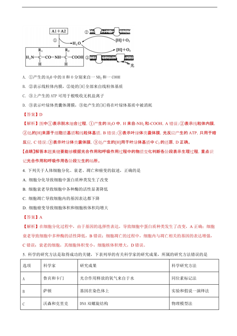 2018届江苏省南通市高考考前卷（三）生物试题（解析版）.doc_第2页