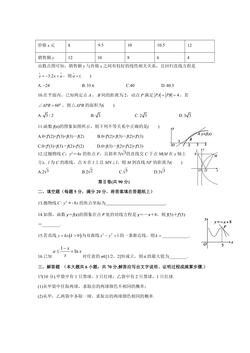 3月月考试题高二文科数学.docx_第2页