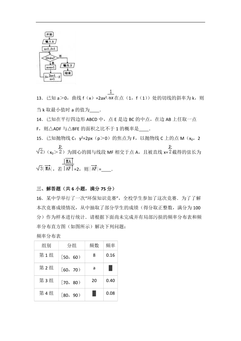 2017届山东省菏泽市高考数学一模试卷（文科）（解析版）.doc_第3页