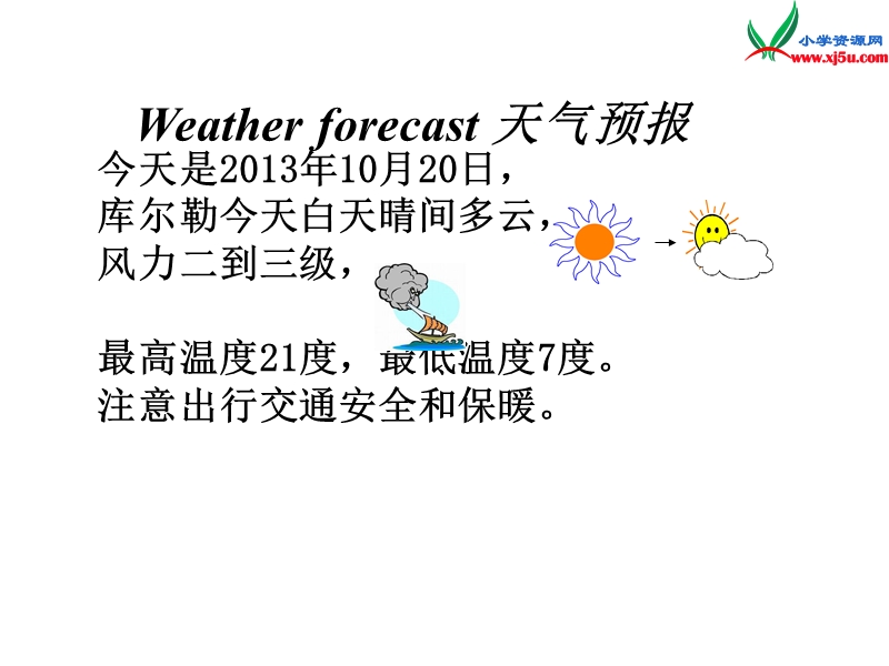 2014秋四年级英语上册 unit 4 how’s the weather today课件 人教版（精通）.ppt_第2页