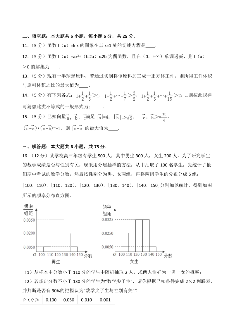 2017届山东省日照市高考数学一模试卷（文科）（解析版）.doc_第3页