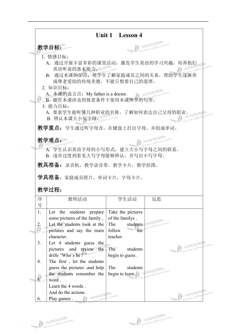 （人教新起点）二年级英语上册教案 unit1 lesson4-lesson5.doc_第1页