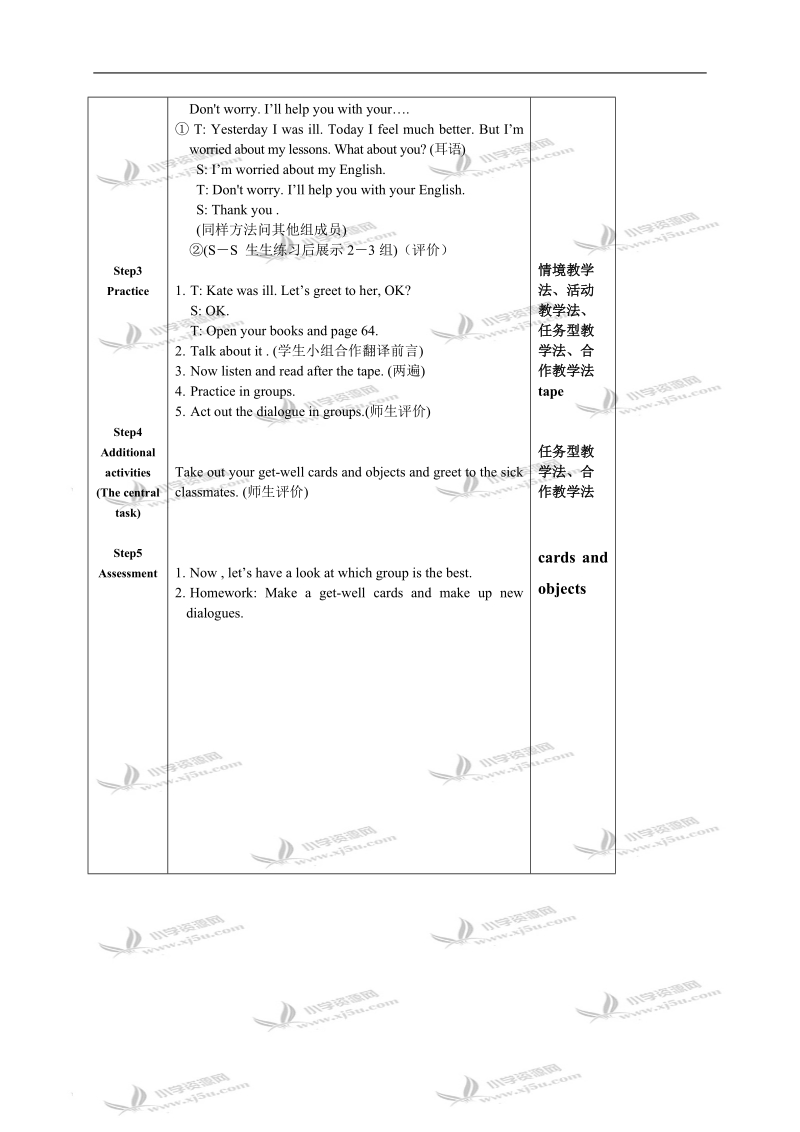 （人教新版）五年级下册英语教案 unit6 lesson35.doc_第3页