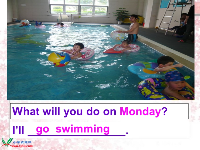 （外研版）四年级英语下册课件 module3 unit 2 on monday i’ll go swimming.ppt_第3页