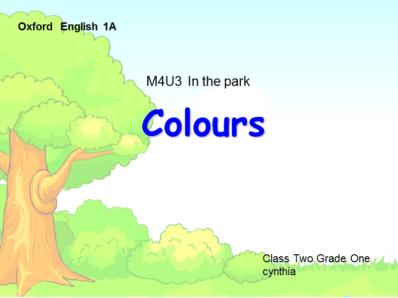 （沪教牛津）一年级英语上册课件 unit12 in the park .ppt_第1页