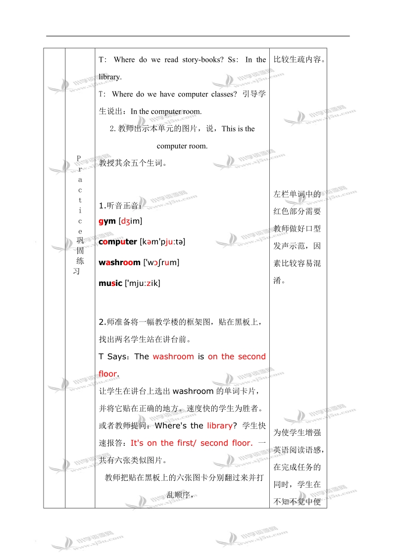 （人教pep）四年级英语下册教案 unit 1(27) part b talk.doc_第3页