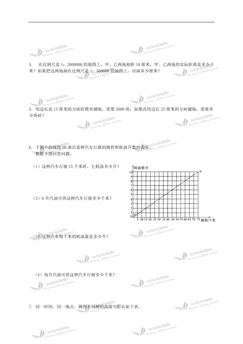 山东省临沂市柏林镇六年级数学下册第二单元检测试卷.doc_第3页