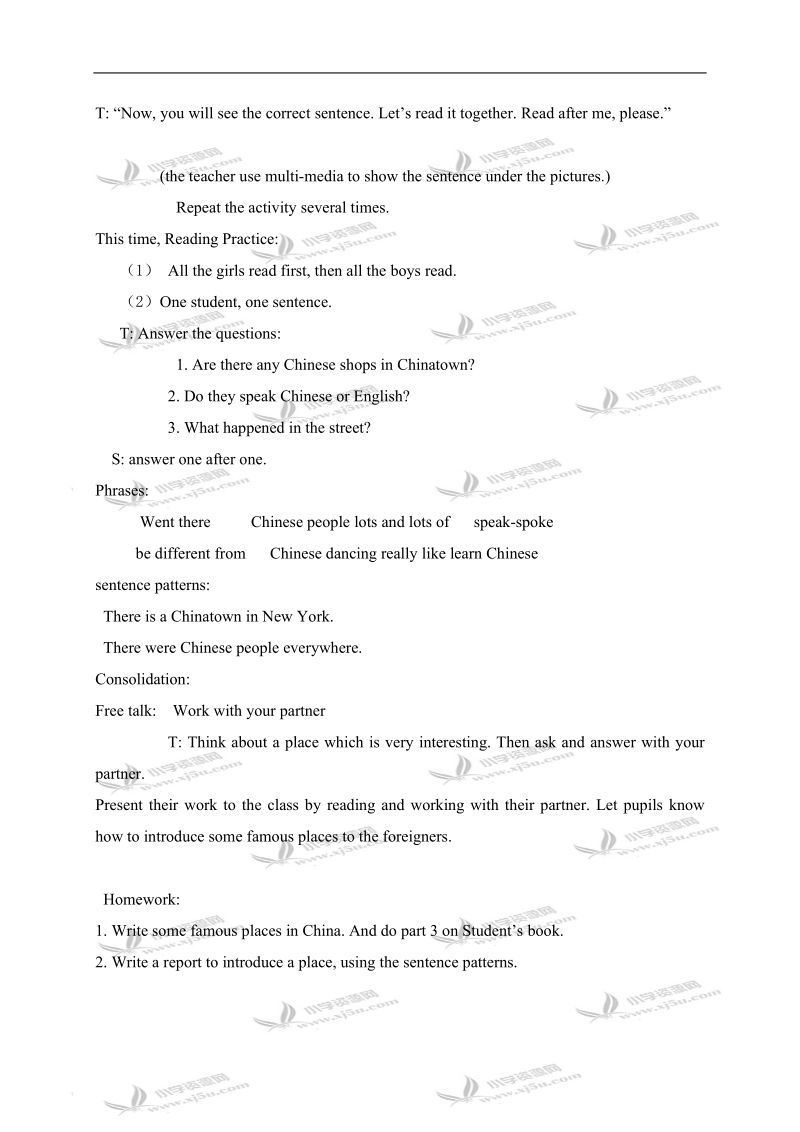 外研版（一起）六年级英语上册教案 module 2 unit 1(3).doc_第2页