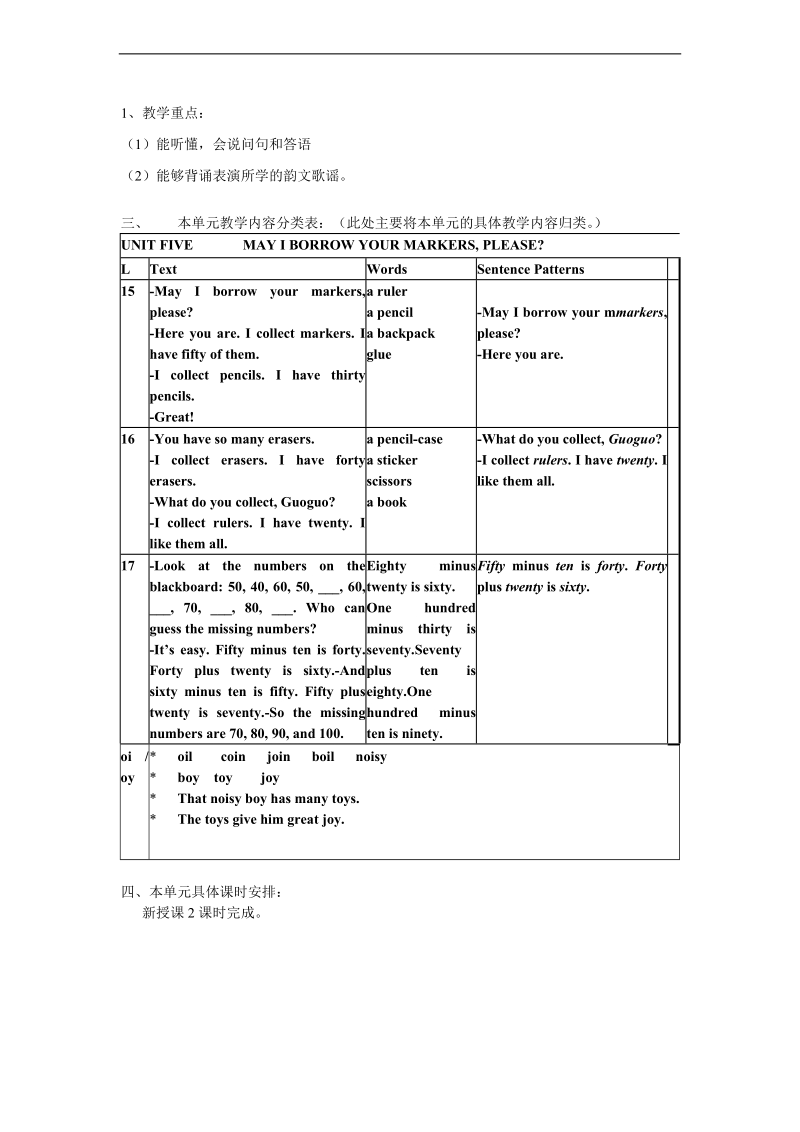 （湘少版）三年级英语上册教案 unit 5(5).doc_第2页