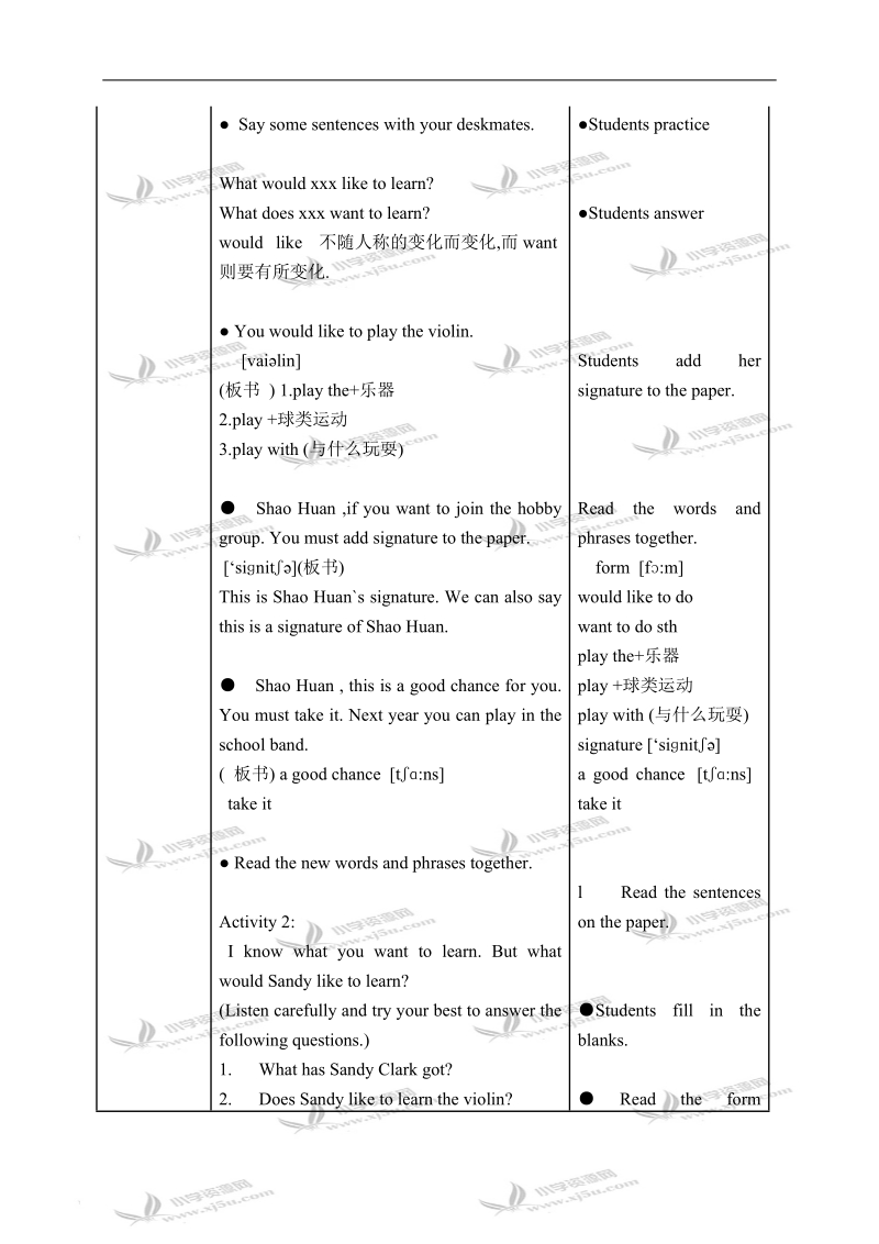 （新世纪版）五年级英语下册教案 unit 3(2).doc_第2页