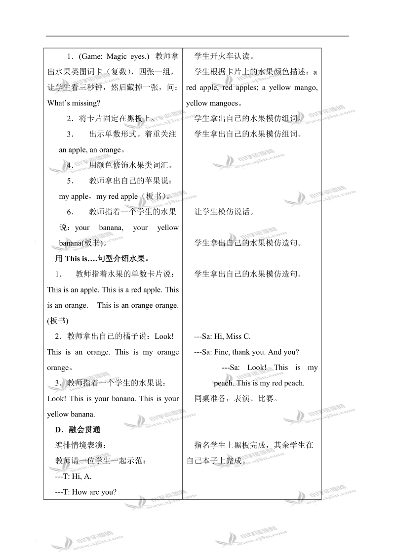 （苏教牛津版）三年级英语上册教案 unit 6 第二课时.doc_第2页