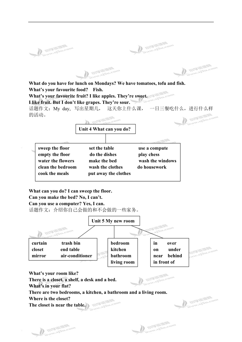 （人教pep）五年级英语上册重点单词和句型.doc_第2页