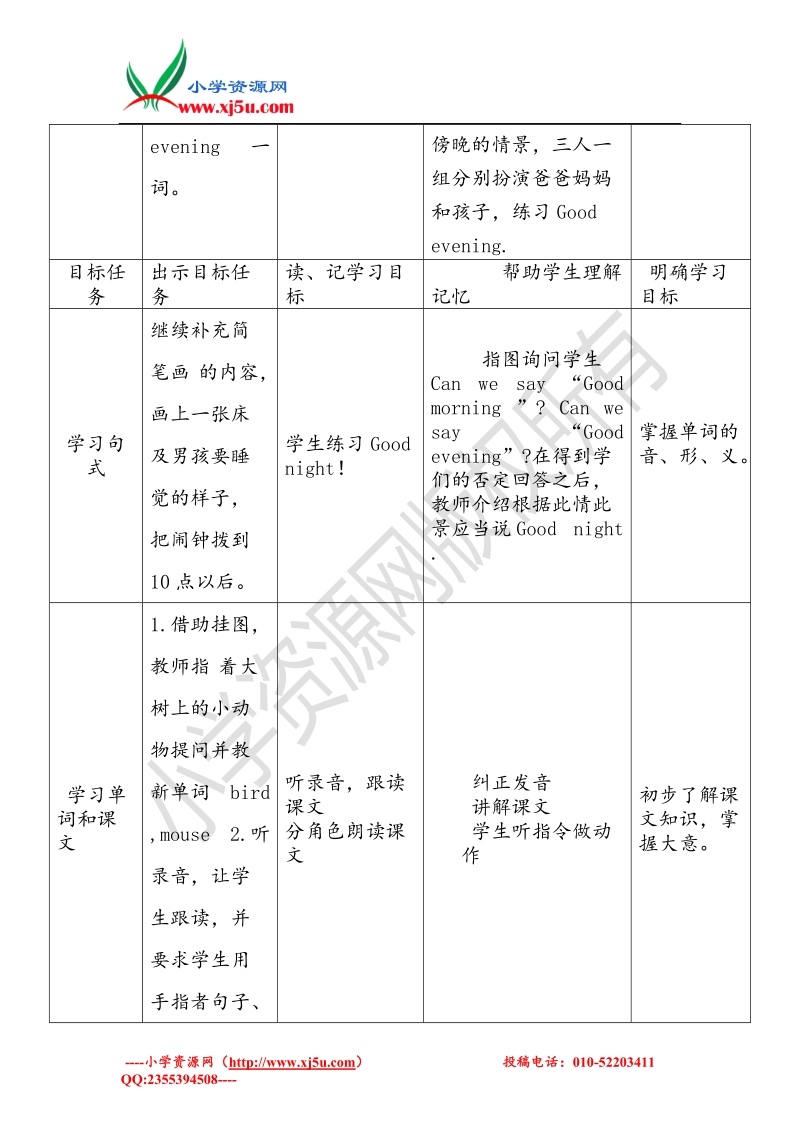 人教新版英语三上《unit1 hello. lesson5》教学设计.doc_第3页