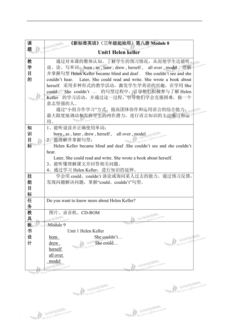 （外研版）六年级英语下册教案 module8 unit1（1）.doc_第1页