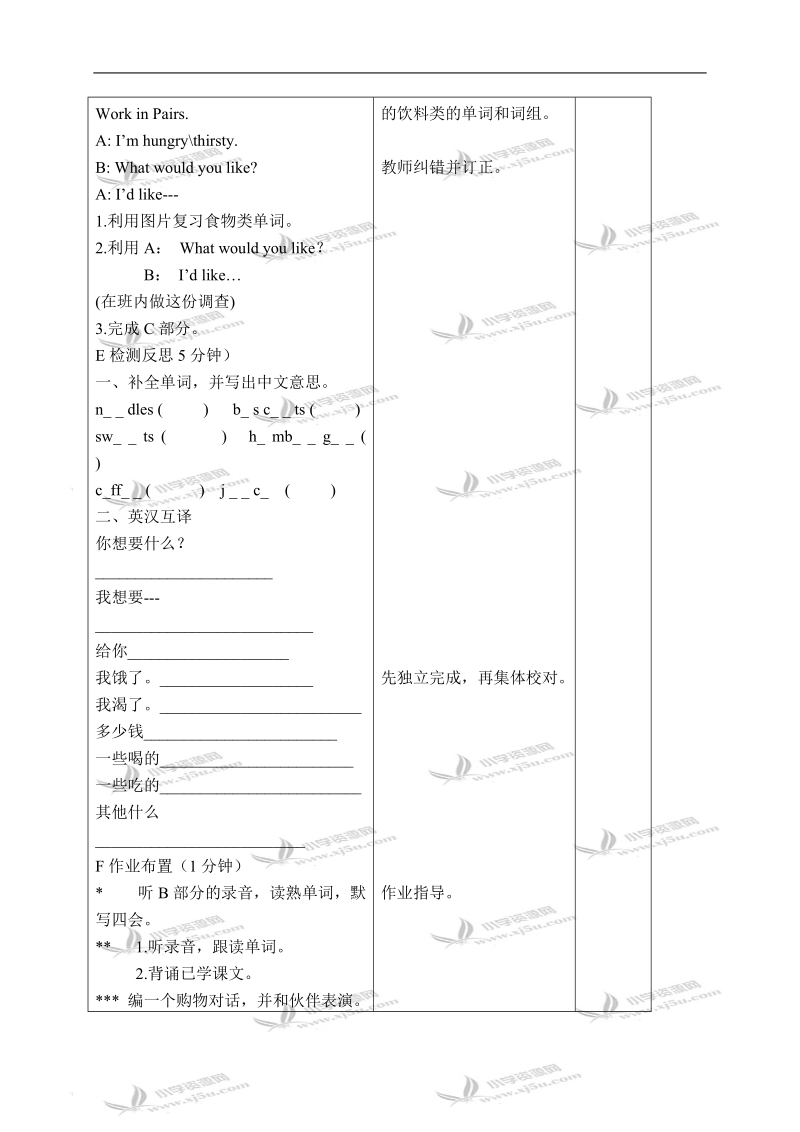 （苏教牛津版）四年级英语下册教案 unit 7(6).doc_第3页