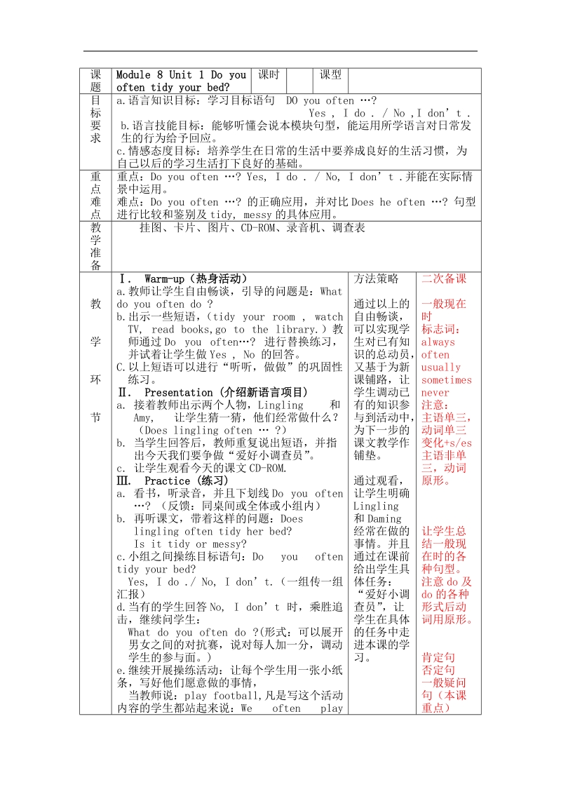 六年级上英语教案m8u1+教案外研版（一年级起点）.doc_第1页