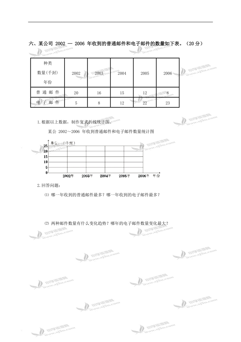 广东省海丰县教研室五年级数学下册第六、七单元质量监测试卷.doc_第3页