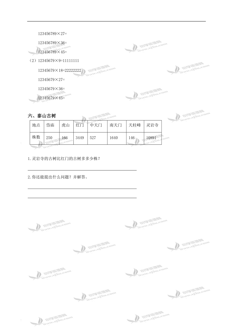 山东省潍坊市诸城箭口小学四年级数学上册第二单元自测卷.doc_第3页