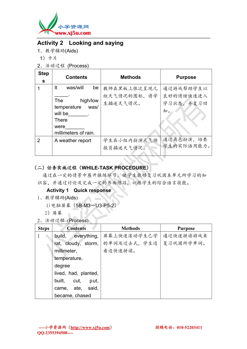 五年级下英语教学素材-m3unit 3 what is the weather like 5th period-沪教版.doc_第2页