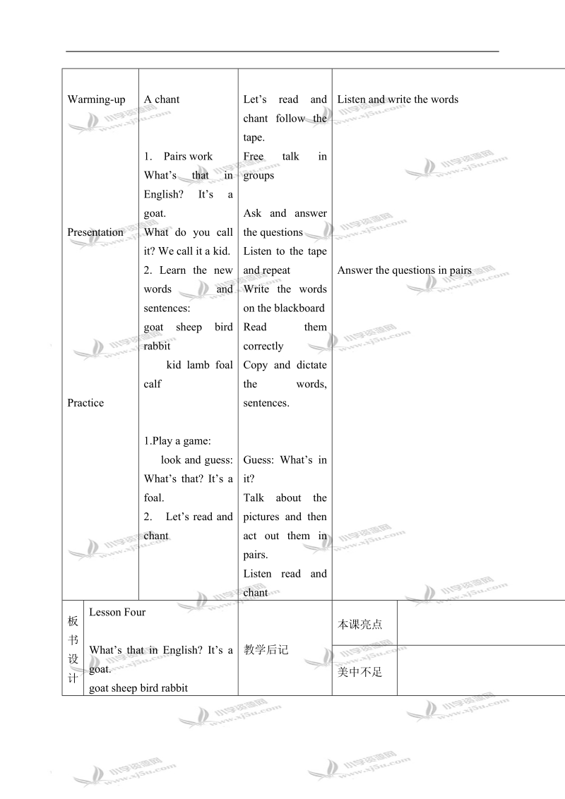 （人教新版）五年级英语下册教案 lesson 4(2).doc_第2页