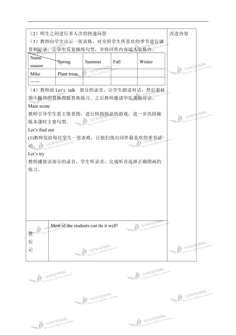 （人教pep）五年级英语下册教案 unit 2(20) 第五课时.doc_第2页