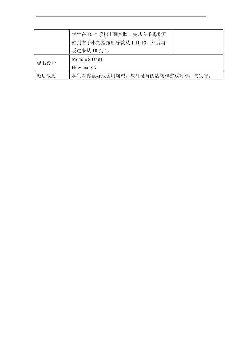 外研版（一起）标准一年级英语上册教案 module8 unit1.doc_第2页