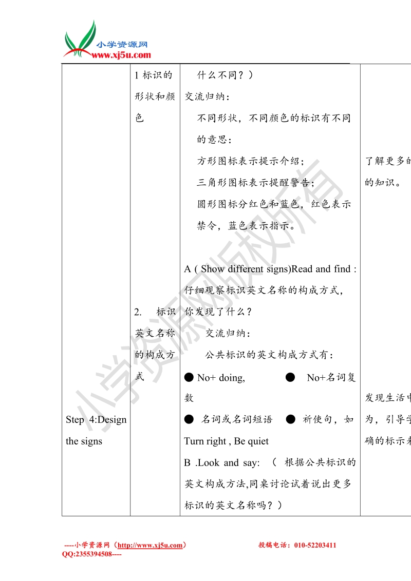 2015-2016牛津译林版英语六上·unit5 signs教案period4.doc_第3页