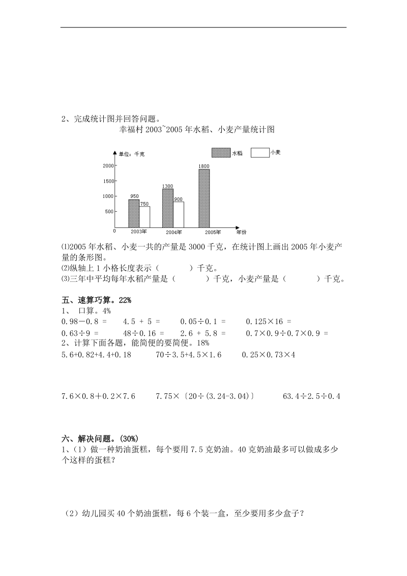 (苏教版)五年级数学上册期末检测(五).doc_第2页